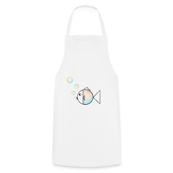poisson bulle - Tablier de cuisine - blanc - Devant - AI Model Male 185 dark (185cm)