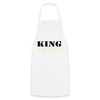 King and Queen King Geschenk black and gold - Kochschürze - Weiß - Vorne - AI Model Male 185 dark (185cm)