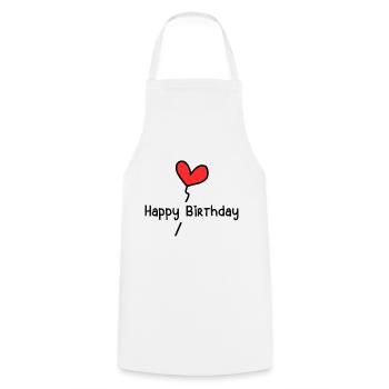 HAPPY BIRTHDAY. JOYEUX ANNIVERSAIRE. ANNIVERSAIRE. - Tablier de cuisine - blanc - Devant - AI Model Male 185 dark (185cm)