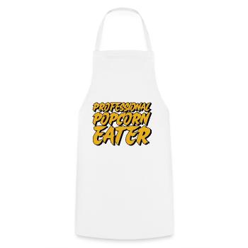 Professional Popcorn Eater - Cooking Apron - white - Front - AI Model Male 185 dark (185cm)