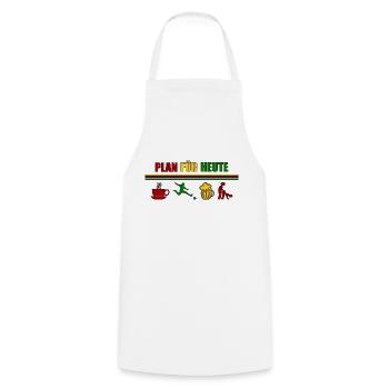 Kaffee, Fußball, Bier, Spaß - Dein Style - Kochschürze - Weiß - Vorne - AI Model Male 185 dark (185cm)