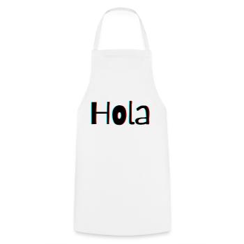 Hola – Friendly Spanish Greeting with Warmth - Cooking Apron - white - Front - AI Model Male 185 dark (185cm)