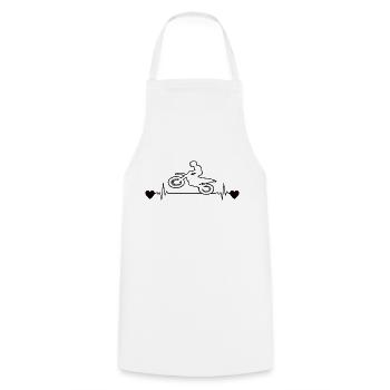 Motorcycle Motorcyclist Motorbike Fan Motorcross - Cooking Apron - white - Front - AI Model Male 185 dark (185cm)