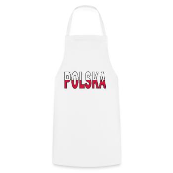 Poland in national colours - Cooking Apron - white - Front - AI Model Male 185 dark (185cm)
