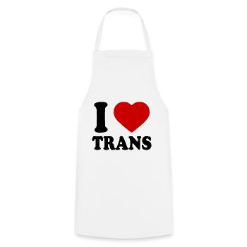 I love trans - Kochschürze - Weiß - Vorne - AI Model Male 185 dark (185cm)