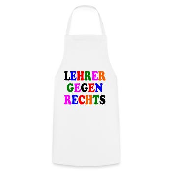 Lehrer gegen rechts - Kochschürze - Weiß - Vorne - AI Model Male 185 dark (185cm)