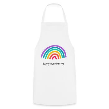 Love graphic happy valentine's day rainbow - Cooking Apron - white - Front - AI Model Male 185 dark (185cm)