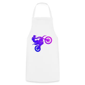 Motocross Dirt Bike Dirt Biker Moto Freestyle Moto pour femmes - Tablier de cuisine - blanc - Devant - AI Model Male 185 dark (185cm)