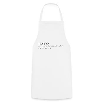 Music Definition Genre Techno - Kochschürze - Weiß - Vorne - AI Model Male 185 dark (185cm)