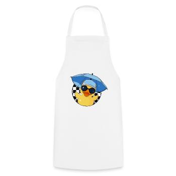 Quietscheente Sommer Gummiente Rubber Duck Enten - Kochschürze - Weiß - Vorne - AI Model Male 185 dark (185cm)