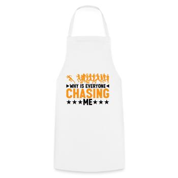 Pourquoi tout le monde me poursuit-il 7 - Tablier de cuisine - blanc - Devant - AI Model Male 185 dark (185cm)