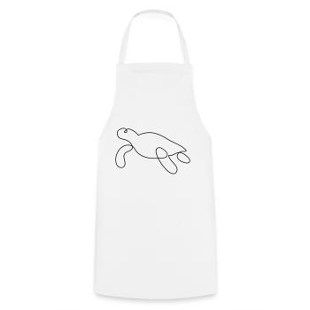 Turtle One-Line Style - Cooking Apron - white - Front - AI Model Male 185 dark (185cm)