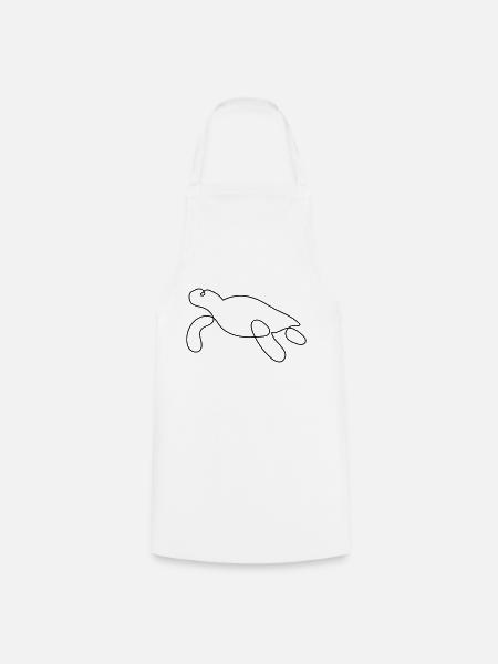 Schildkröte One-Line-Art - Kochschürze - Weiß