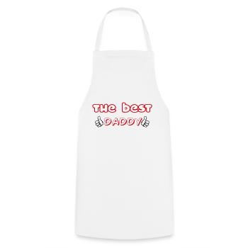 THE BEST DADDY - Cooking Apron - white - Front - AI Model Male 185 dark (185cm)