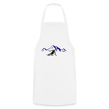 Ski Mountains 02 - Cooking Apron - white - Front - AI Model Male 185 dark (185cm)