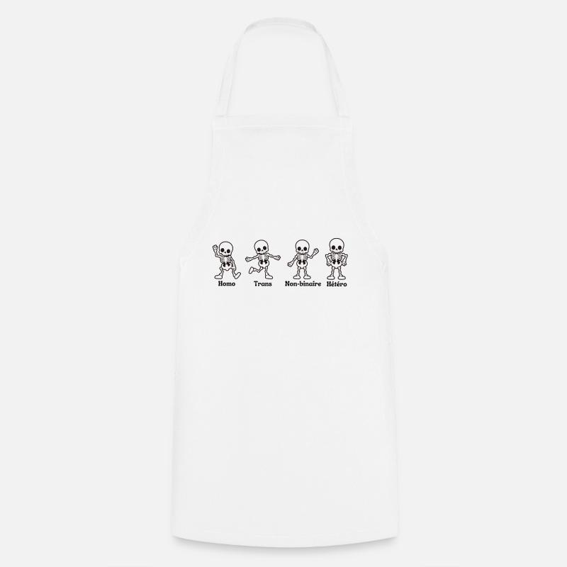 Squelette - Tablier de cuisine - blanc