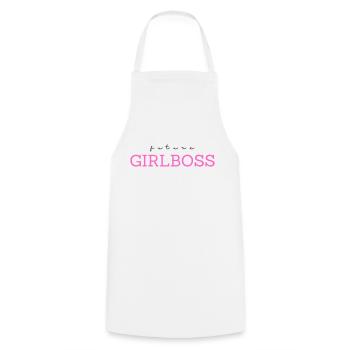 Future Girlboss - Kochschürze - Weiß - Vorne - AI Model Male 185 dark (185cm)