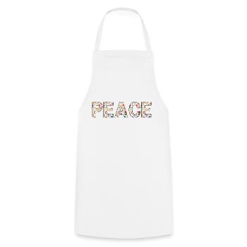 Peace - Cooking Apron - white - Front - AI Model Male 185 dark (185cm)