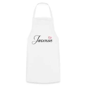 jasmin name herz - Kochschürze - Weiß - Vorne - AI Model Male 185 dark (185cm)