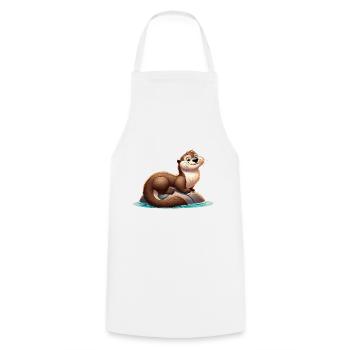 loutre 20 - Tablier de cuisine - blanc - Devant - AI Model Male 185 dark (185cm)