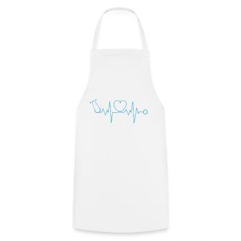 Infirmière - Infirmière - Battement de coeur - Tablier de cuisine - blanc - Devant - AI Model Male 185 dark (185cm)