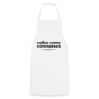 copines comme connasses - Tablier de cuisine - blanc - Devant - AI Model Male 185 dark (185cm)