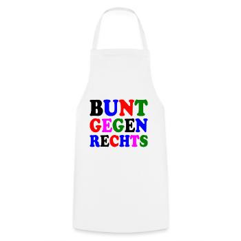 Bunt gegen rechts - Kochschürze - Weiß - Vorne - AI Model Male 185 dark (185cm)