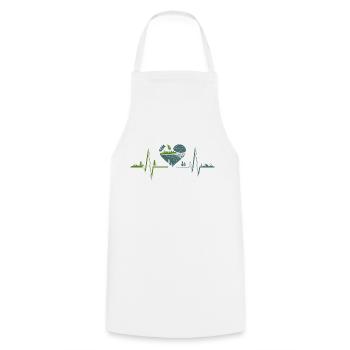 Natur - Herzschlag - Kochschürze - Weiß - Vorne - AI Model Male 185 dark (185cm)