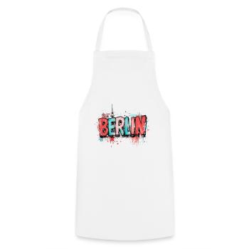 Berlin Graffiti Font Street Art Urban Style - Cooking Apron - white - Front - AI Model Male 185 dark (185cm)