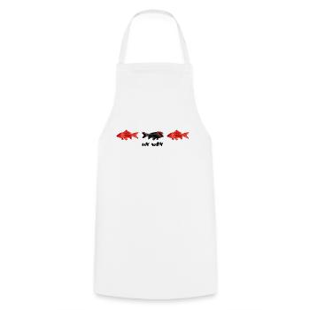 My Goldfish Way - Cooking Apron - white - Front - AI Model Male 185 dark (185cm)