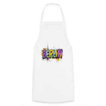Berlin Graffiti Font Street Art Urban Style - Cooking Apron - white - Front - AI Model Male 185 dark (185cm)