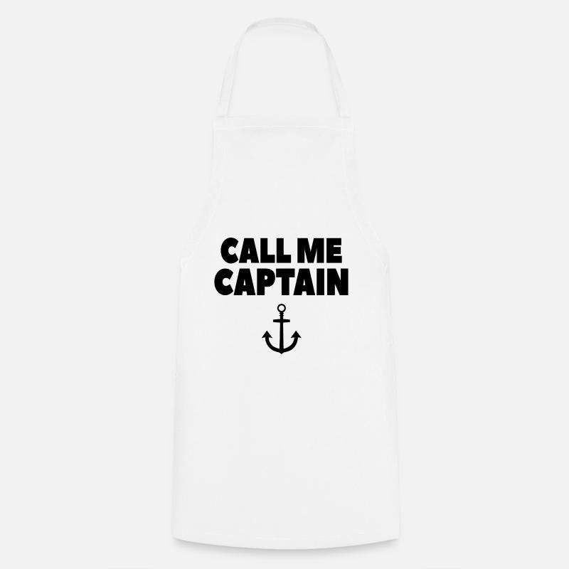 Bateau d'ancre de bateau de capitaine - Tablier de cuisine - blanc