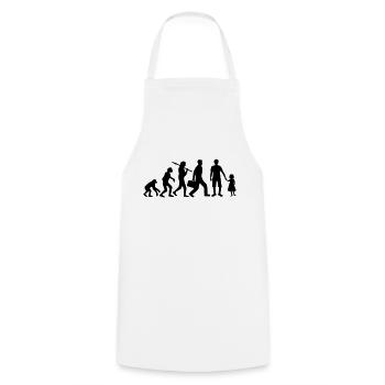 evolution dad father and daughter father's day child dad - Cooking Apron - white - Front - AI Model Male 185 dark (185cm)