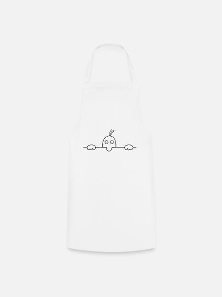 Petit Bonhomme derrière une ligne - Tablier de cuisine - blanc