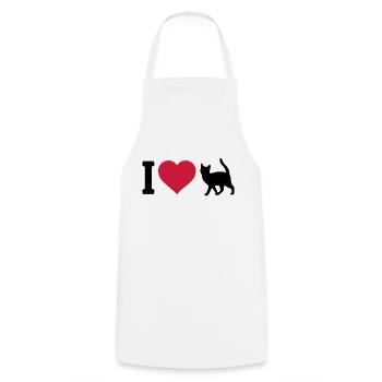 I love cats - Cooking Apron - white - Front - AI Model Male 185 dark (185cm)