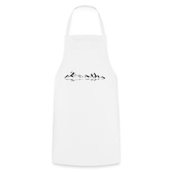 MONTAGNES Paysage Silhouette Panorama - Tablier de cuisine - blanc - Devant - AI Model Male 185 dark (185cm)