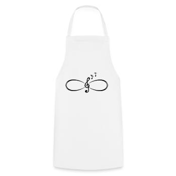 Clef Treble Clef Infinity Symbol - Tablier de cuisine - blanc - Devant - AI Model Male 185 dark (185cm)