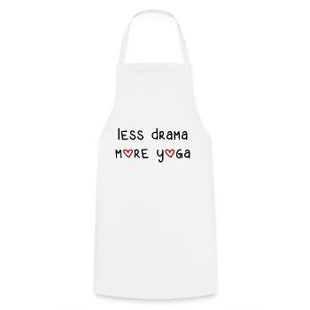 less drama more yoga Sport fitness Spruch Englisch - Kochschürze - Weiß - Vorne - AI Model Male 185 dark (185cm)