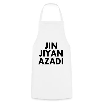 jin jiyan azadi - Kochschürze - Weiß - Vorne - AI Model Male 185 dark (185cm)