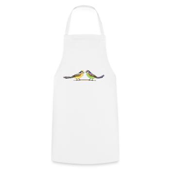 Oiseaux - Tablier de cuisine - blanc - Devant - AI Model Male 185 dark (185cm)