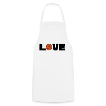Love Basketball - Cooking Apron - white - Front - AI Model Male 185 dark (185cm)
