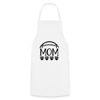Football Maman Mère Amour Coeur Citation Cadeau - Tablier de cuisine - blanc - Devant - AI Model Male 185 dark (185cm)