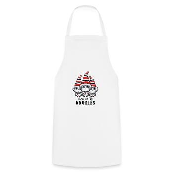 Cillin avec mes Gnomies Nains Noël - Tablier de cuisine - blanc - Devant - AI Model Male 185 dark (185cm)