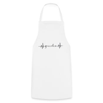Heartbeat Greentea - Mein Herz schlägt für Tee - Kochschürze - Weiß - Vorne - AI Model Male 185 dark (185cm)