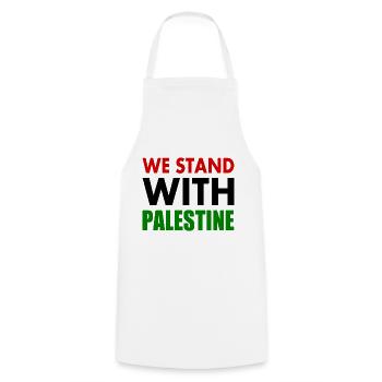 We stand with palestine - Cooking Apron - white - Front - AI Model Male 185 dark (185cm)