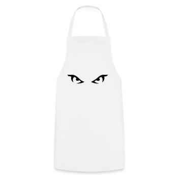 eyes_1 - Kochschürze - Weiß - Vorne - AI Model Male 185 dark (185cm)