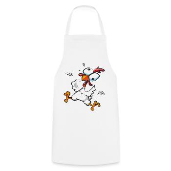 Crazy Chicken - Cooking Apron - white - Front - AI Model Male 185 dark (185cm)