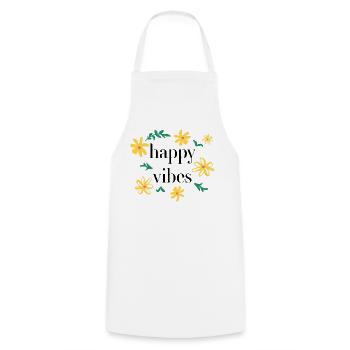happy vibes - Kochschürze - Weiß - Vorne - AI Model Male 185 dark (185cm)