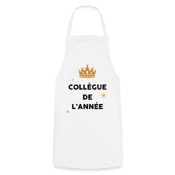 Collègue King De L'Année Humour Homme - Tablier de cuisine - blanc - Devant - AI Model Male 185 dark (185cm)