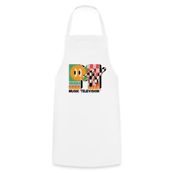 MTV Music Television Colourful Logo With Sun - Cooking Apron - white - Front - AI Model Male 185 dark (185cm)